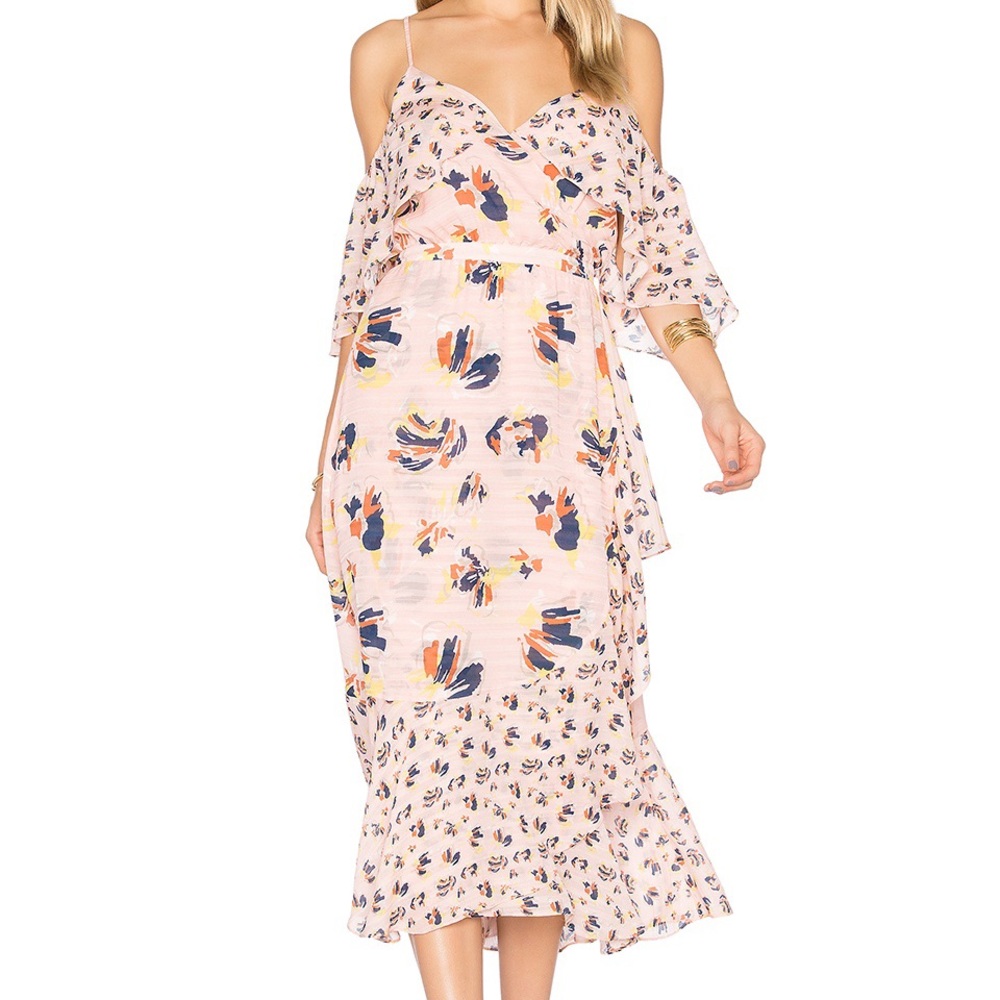 Tanya Taylor Amylia Abstract Floral Silk Dress